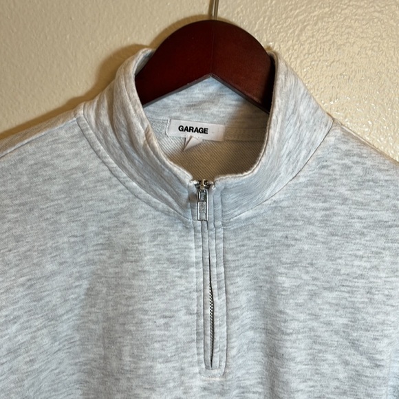 GARAGE Light Gray Cropped Pullover Sweatshirt - Picture 3 of 14